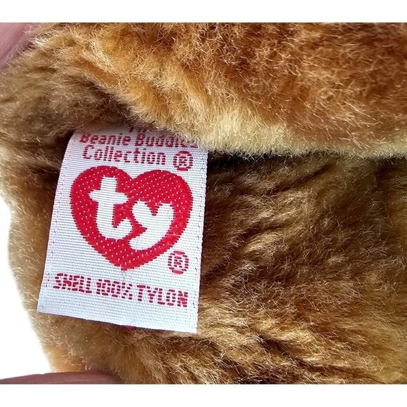 Ty 1999 Britannia Beanie Buddy Plush Brown Bear 13" Hand Made Pellet Bottom - Picture 4 of 9